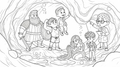 Anatomy Heroes & Whimsical Adventures: 5-Page Printable Coloring Pack