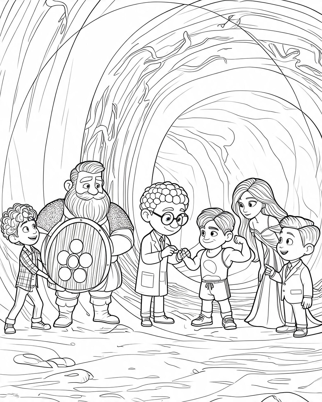 Anatomy Heroes & Whimsical Adventures: 5-Page Printable Coloring Pack