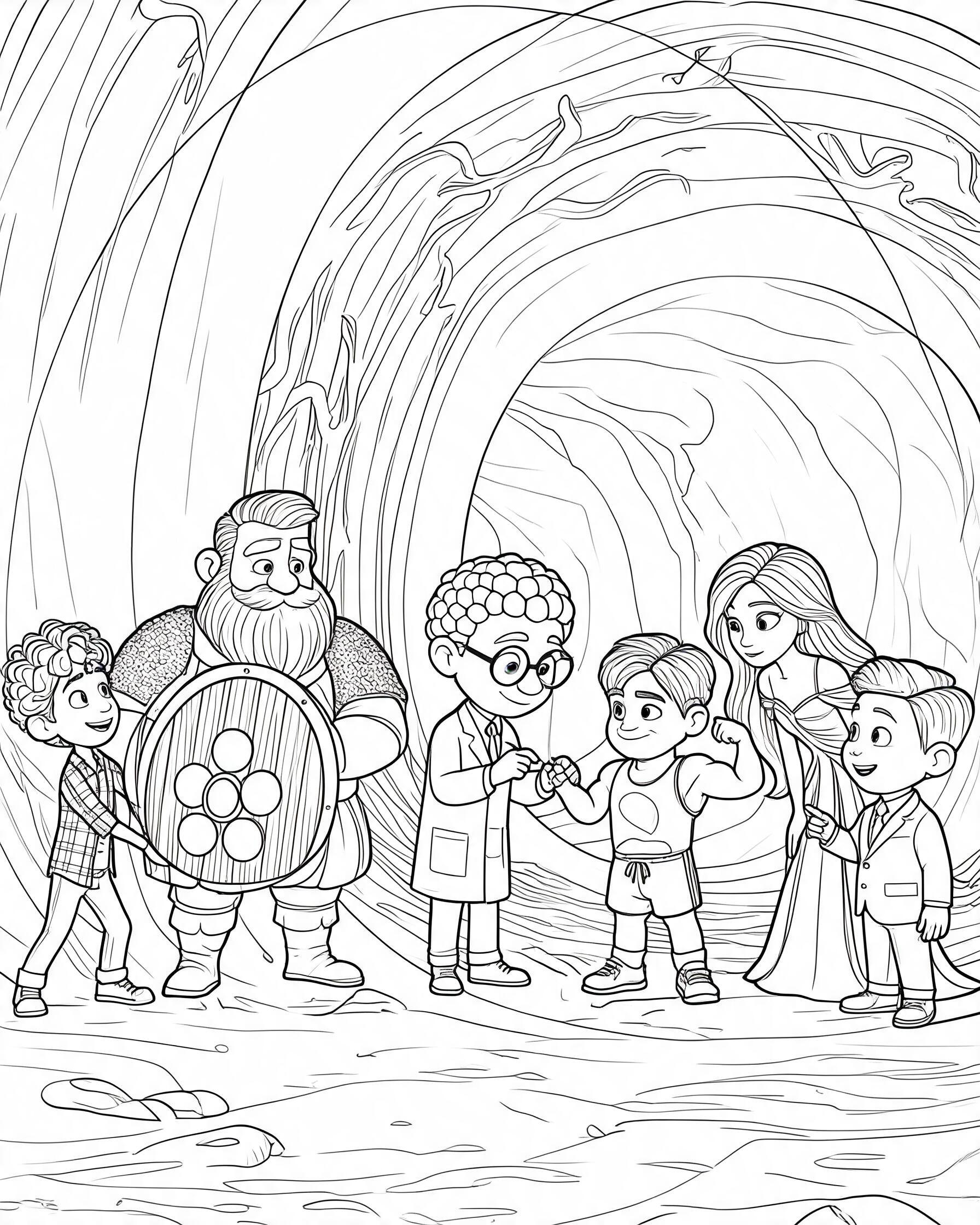 Anatomy Heroes & Whimsical Adventures: 5-Page Printable Coloring Pack